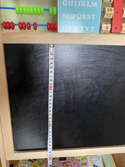 Двустранна дървена магнитна дъска с българската азбука, цифри - 66 см.