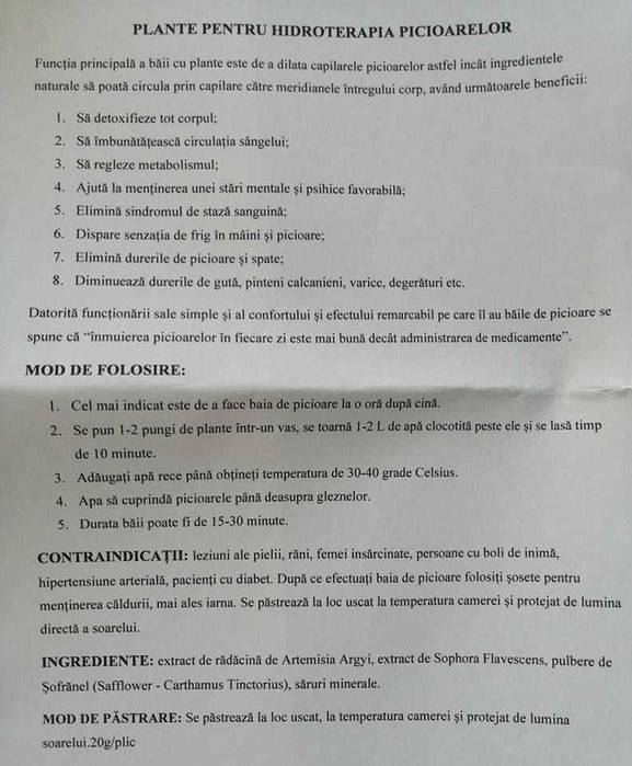 Plante pentru hidroterapia picioarelor