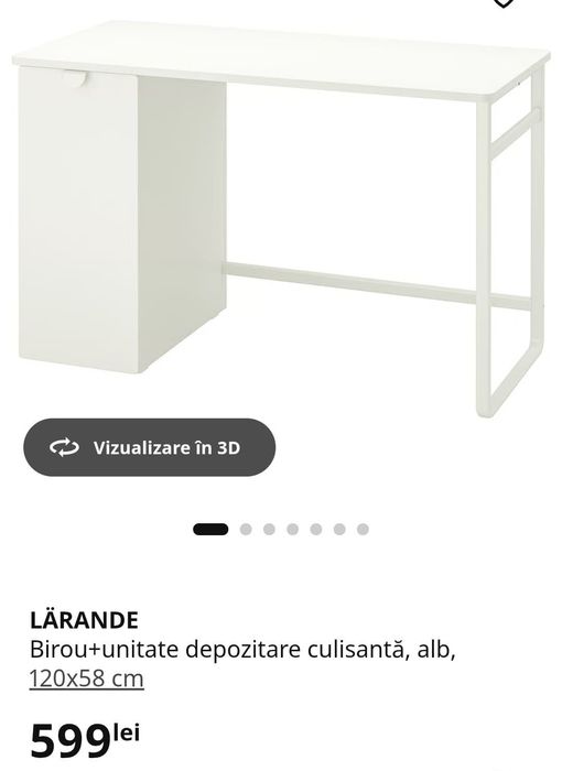 Birou IKEA LÄRANDE cu unitate de depozitare culisantă