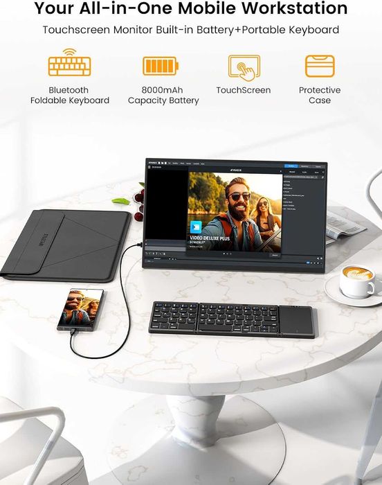 Портативный сенсорный монитор UPERFECT 15.6'' c аккумулятором 8000 мАч