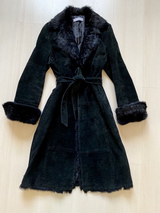 Cojoc din piele întoarsă cu blană de capră, măsura M-L