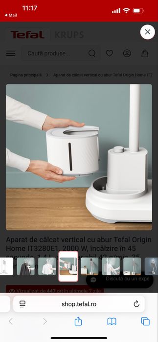 Aparat de calcat cu aburi vertical tefal