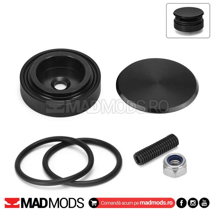 Set Dop anulare stergator luneta, Aluminiu, Negru, 4cm, Universal