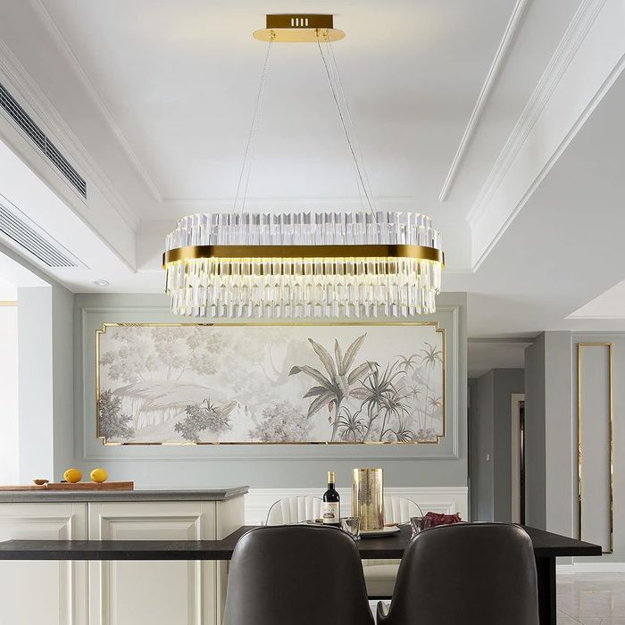 Модерен Кристален полилеи (златист 60см)