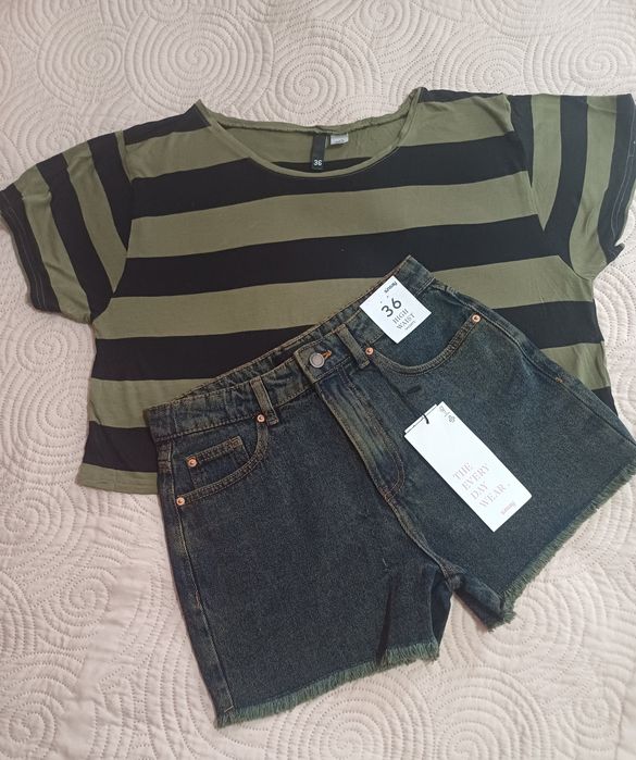 Set blugi scurti si tricou marimea S/36