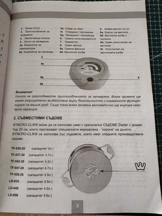Zepter Syncro капак НОВ