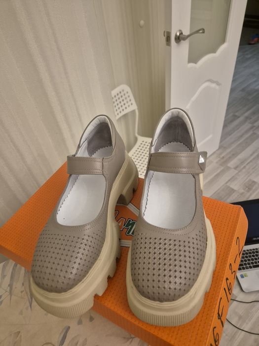 Туфли школьные кожаные, 34 размер