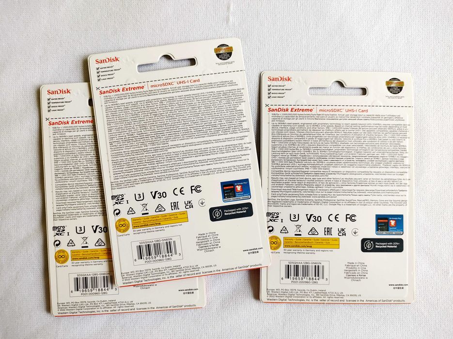 SanDisk Extreme microSDXC 190MB/s V30 U3 A2 карта памет Memory Card