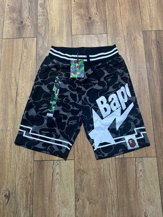 Bape "Bapesta" Black Camo Shorts