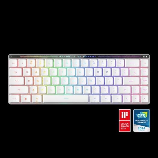 asus rog falchion rx low profile wireless gaming keyboard white