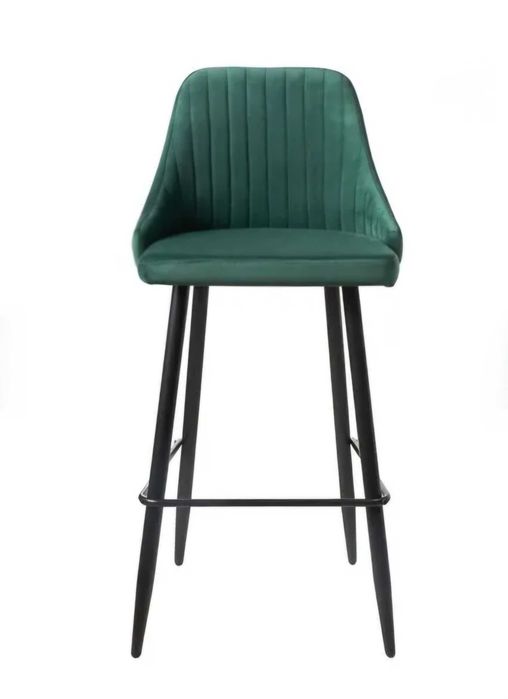 Scaune bar, catifea verde