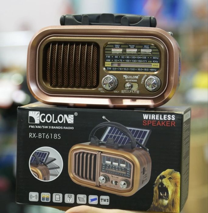 Radio Retro-Panou Solar-Wireless Fm/Bluetooth/TF Card/Usb,Acumulatori