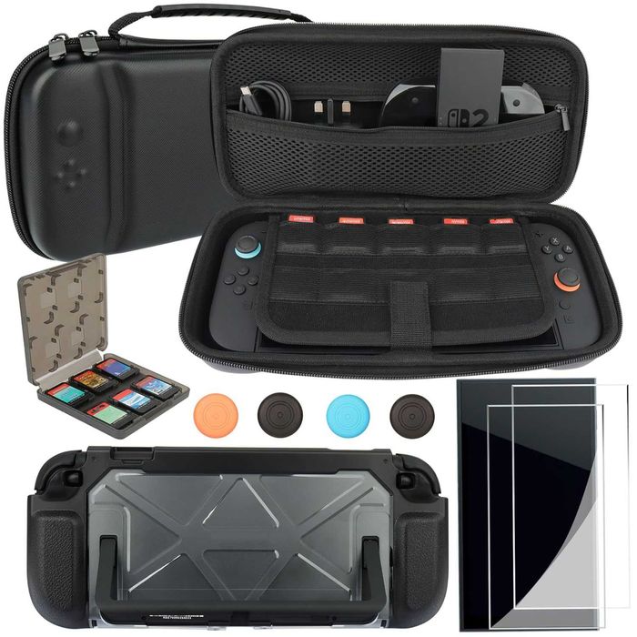Husă transport andocabilă Nintendo Switch 2,accesorii 8-1,folie sticla