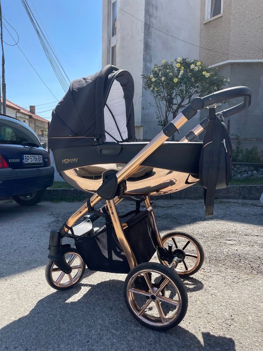Комбинирана количка Baby Active Mommy Glossy 2в1 Black Rose Gold Limit