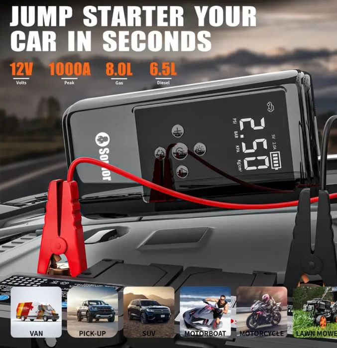 Robot pornire auto baterie/startUp ,compresor,lanternă