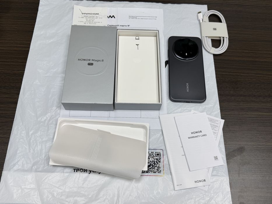 ***КАТО НОВ 512GB Honor Magic 8 Pro Гаранция Vivacom 2028. Black / Черен