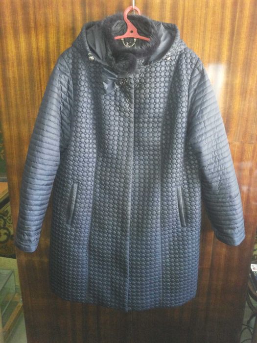 Фирменное полупальто Kelly Kessa (56-58). Теплое, синее. Качество!