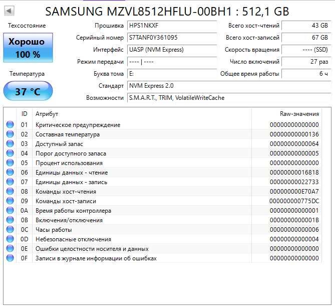 SSD NVMe M2 512Gb Samsung 2280