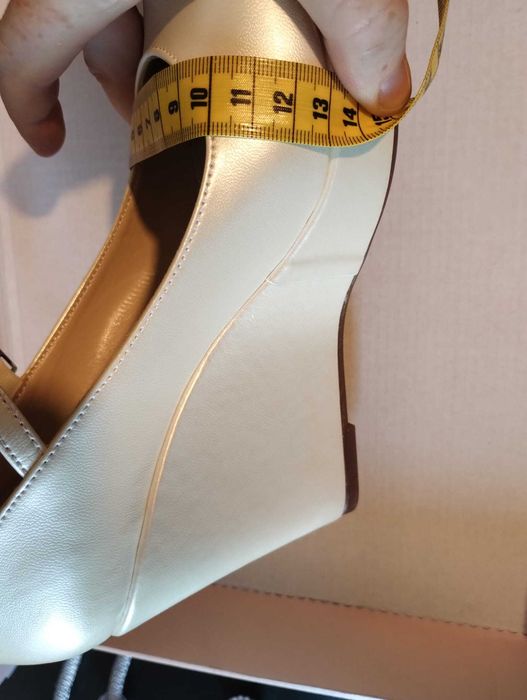 Pantofi mireasa nepurtati cu platforma si bareta