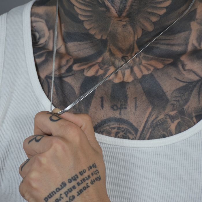 Compleu Snake argintiu colier snake si bratar snake