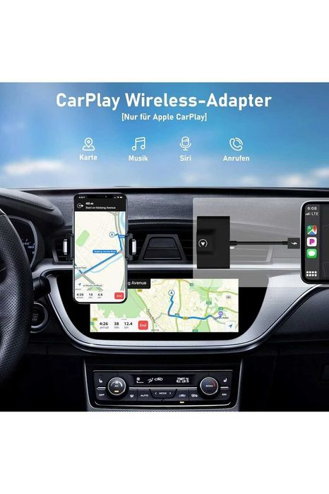 Adaptor Wireless CarPlay 2-in-1 conexiune rapida Bluetooth 5.0 compatibil 99% dintre masini Plug & Play
