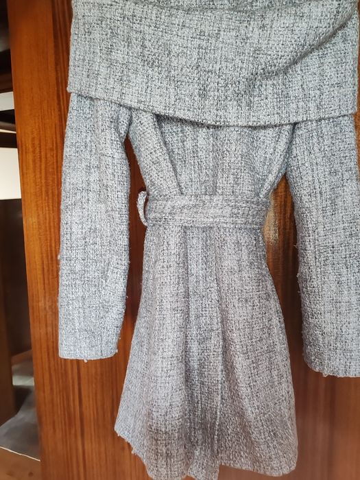 Дамско палто в черно и бяло