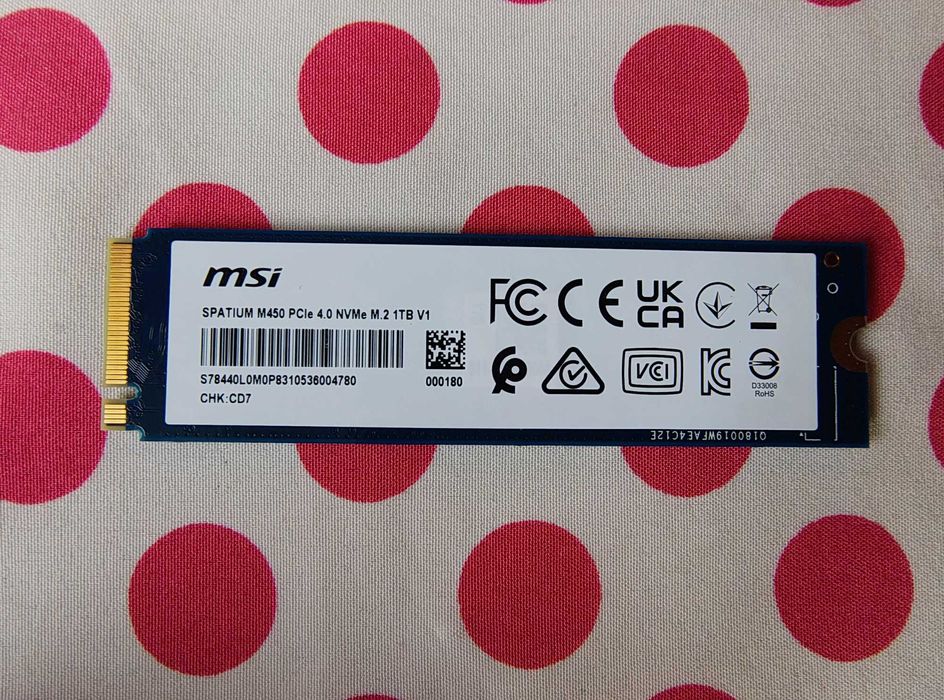 SSD MSI Spatium M450 1TB PCI Express 4.0 x4 M.2 2280, NOU.