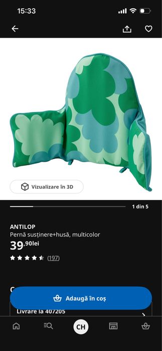 Scaun masa copii + perna spate + farfurie antiderapanta