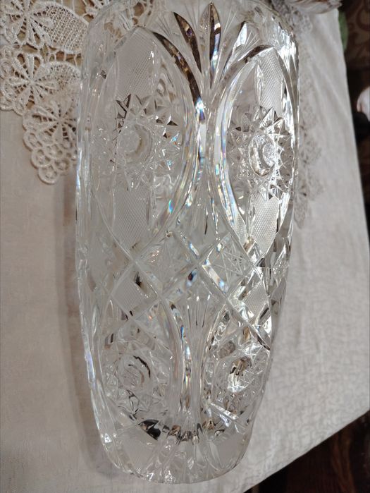 Большие, Чехославацкие, хрустальные вазы для цветов (пара)