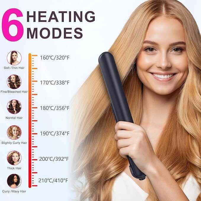 Rychi 2 в 1 безжична преса за коса и маша за изправяне и накъдряне