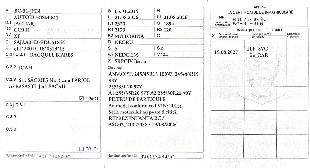 Jaguar XF,2.2D din 2015,automat 7500€,recent inmatriculata in RO