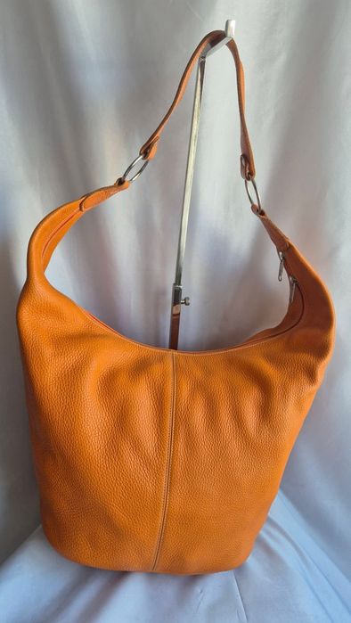 Geanta piele naturala Italia orange