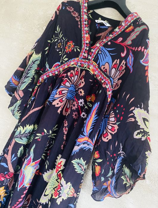 Флорална Дълга етно стил Рокля ZARA- XS/S