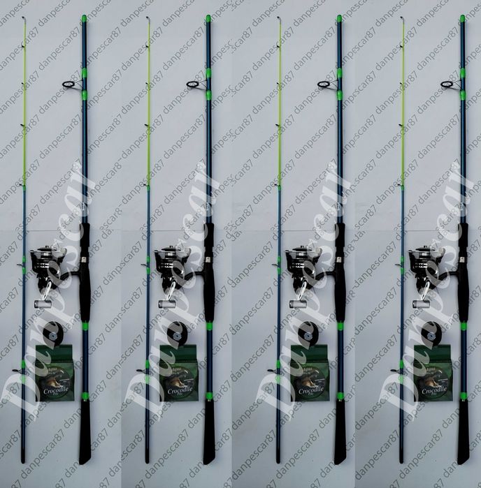 SET 4 Lansete WHITE AMUR 2.10m +4 Mulinete SAIMINO X4000 si 4 role fir