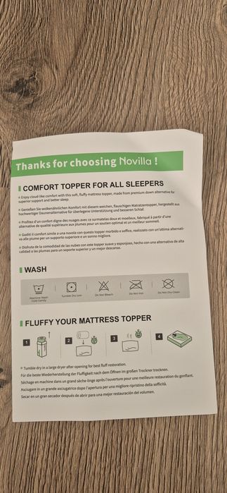 Topper saltea Novilla 80x190 cm
