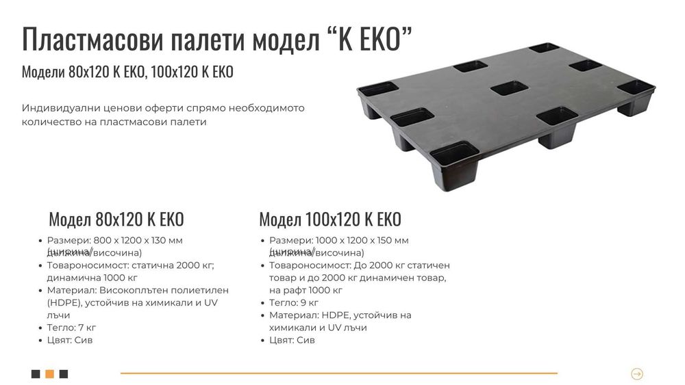 Пластмасови палети, НОВИ