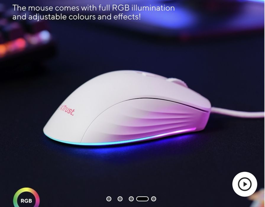 mouse Trust cu RGB (in garanție) + mouse pad cadou