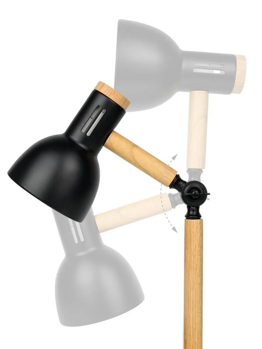 Лампа настольная светильник из натурального дерева и металла