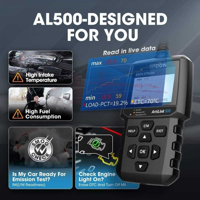 Автодиагностика Topdon ArtiLink 500 OBD обд OBD2 диагностичен инструмент диагностика