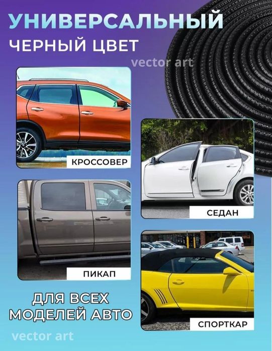 Защита кромки  дверей автомобиля, 5метров уплонитель, молдинг