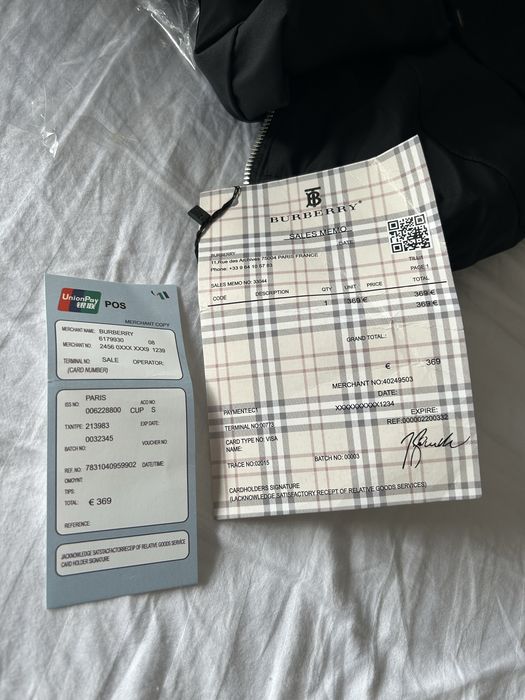Burberry Black Hooded Jacket, Size S Fits M