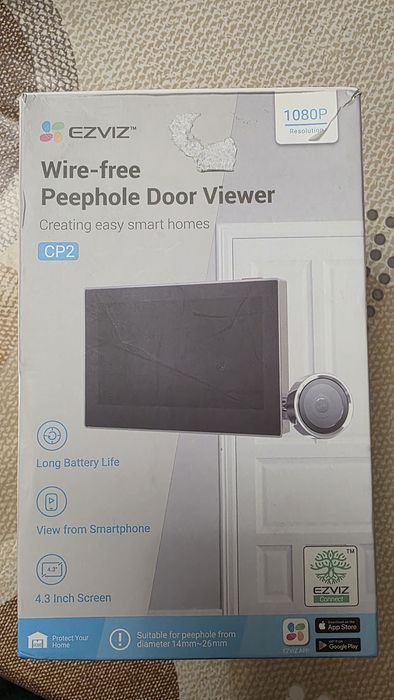 Безжичен звънец с камера Ezviz CP2, 2MP, сив