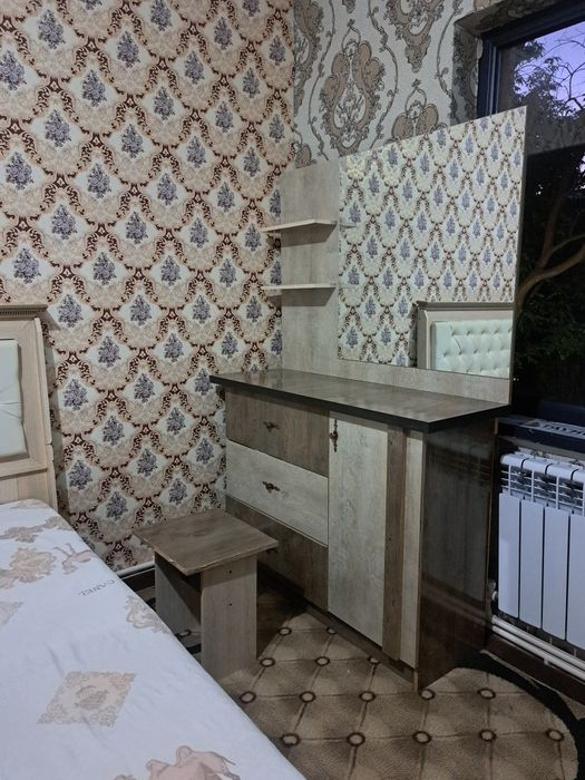 Spalni komplekt 6 qism: Krovat + Kupe shkaf + Trumo. Oq Dub