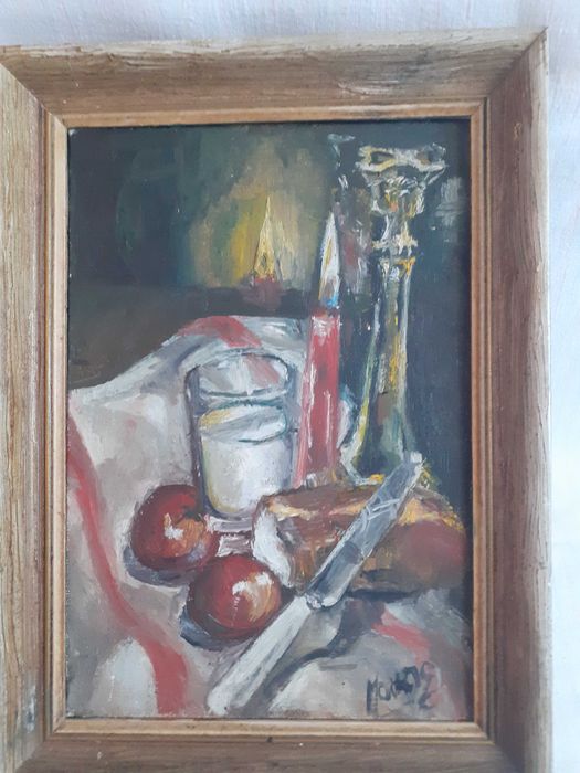 tablou pictura pe panza 30/41 cm semnat