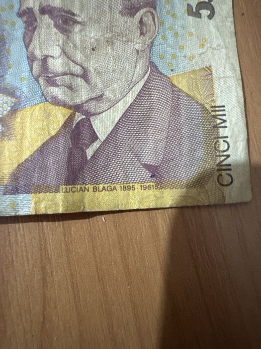 Vand bancnota 5000 lei 1998 seria 004