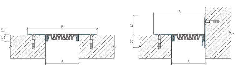 Профили для деформационных швов АКВАСТОП тип ДША.Т-0/105