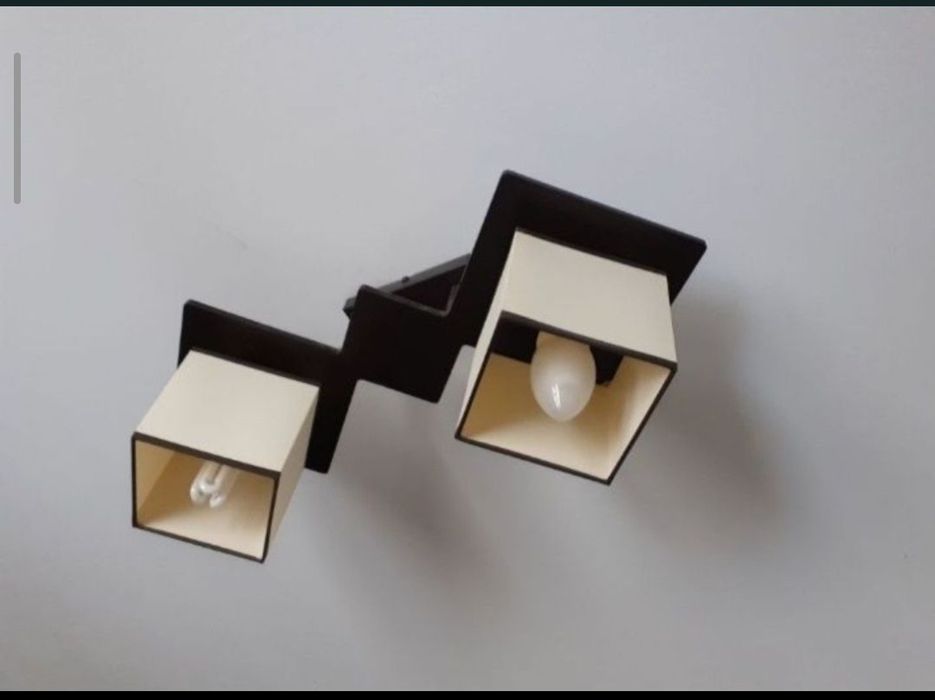 aplica dormitor hol birou bec soclu E14 Corp iluminat lemn si panza