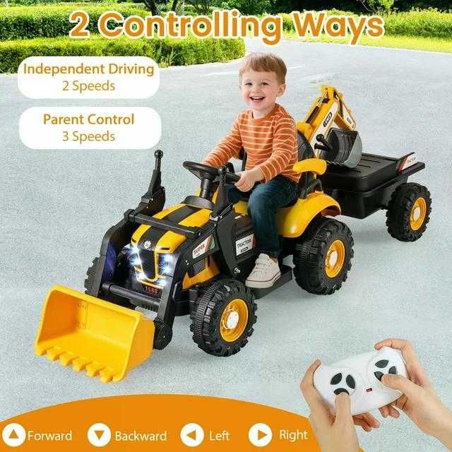 Tractoras electric pentru copii Kinderauto BJEJ1588E 2x35W, 12V yellow