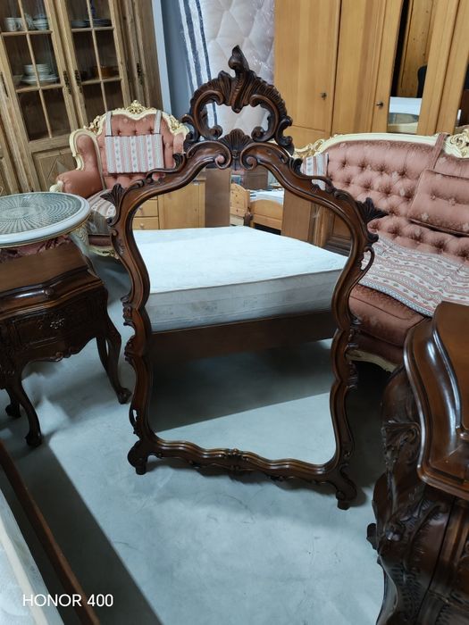 Dormitor - Pat - Comoda - Noptiere - Oglindă - Lemn Masiv - Vintage