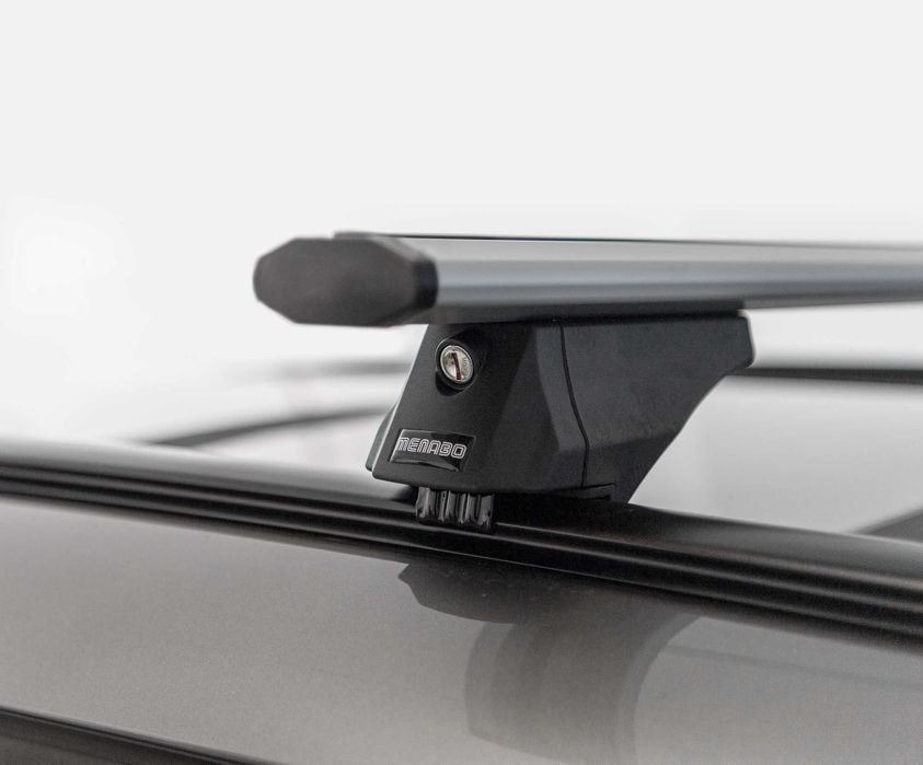 Bare transversale aero Menabo Leopard Silver XL pe bare longitudinale